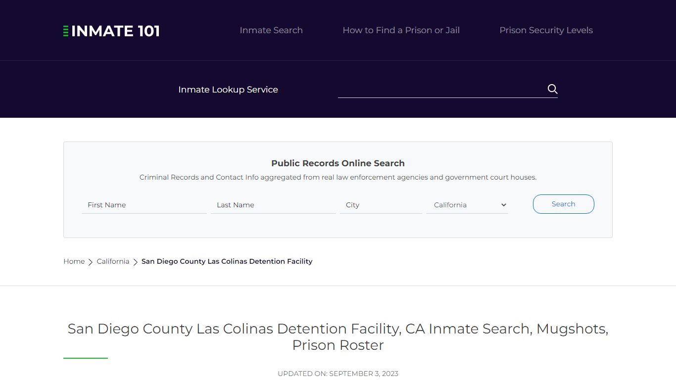 San Diego County Las Colinas Detention Facility, CA Inmate Search ...